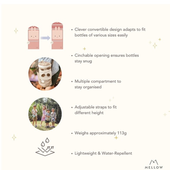 Back to school sales- BNWT Cute Mellow Sip Buddy Water Bottle Bag - Bunny - Picture 10 of 11